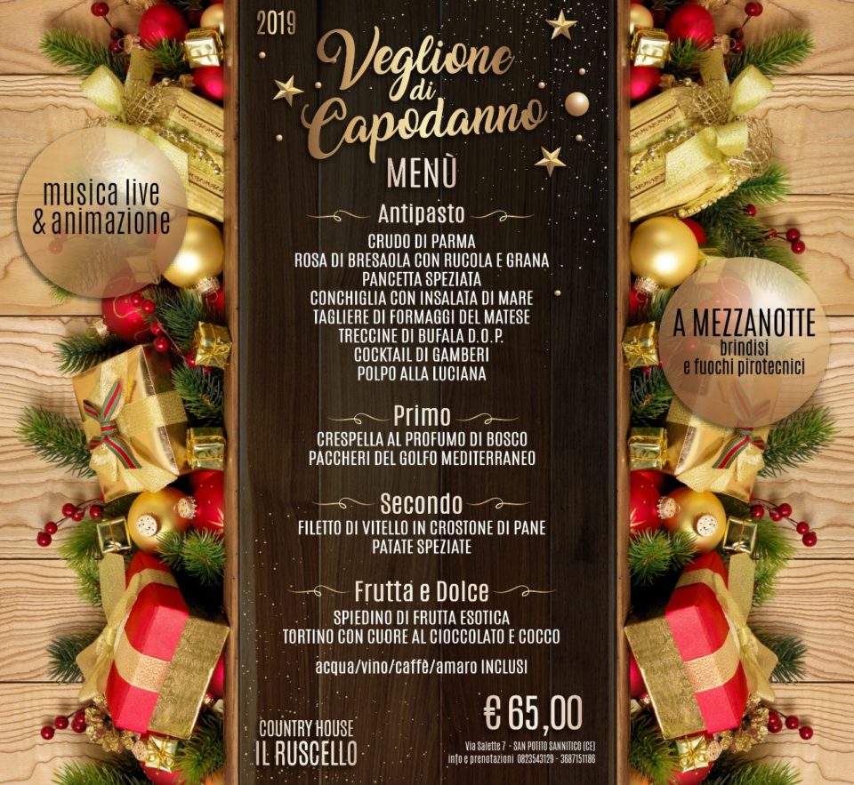 VEGLIONE CAPODANNO 2019 Il Ruscello Country House
